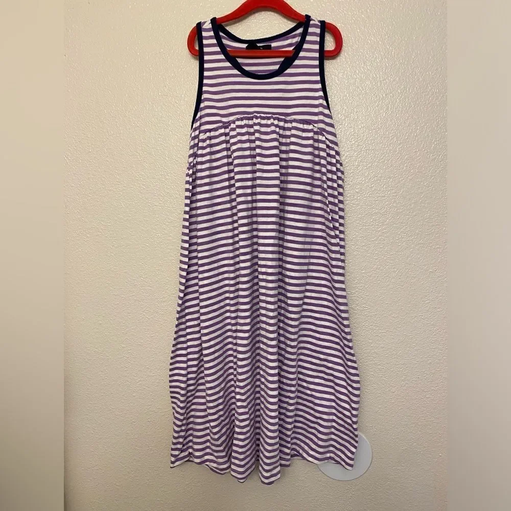 Gap lavender purple stripe hi low long Maxi racer back  summer dress XL /12